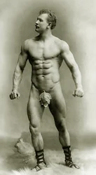 Eugen Sandow i klassisk antik græsk-romersk positur, ca. 1894